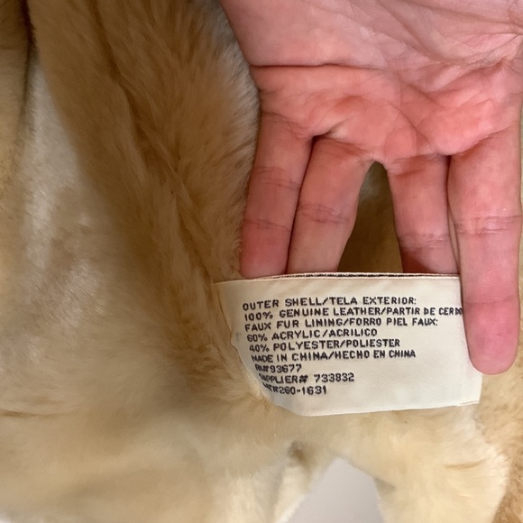 St. John’s Bay Hooded Coat 100% Genuine Leather Faux Fur Size Large - Picture 6 of 8